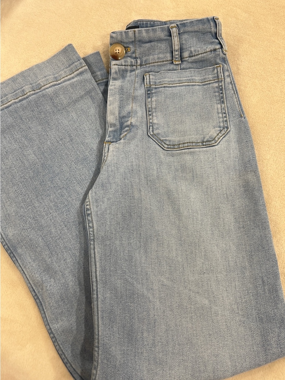 Light Wash High-Rise Straight Jeans Maeve Anthropology